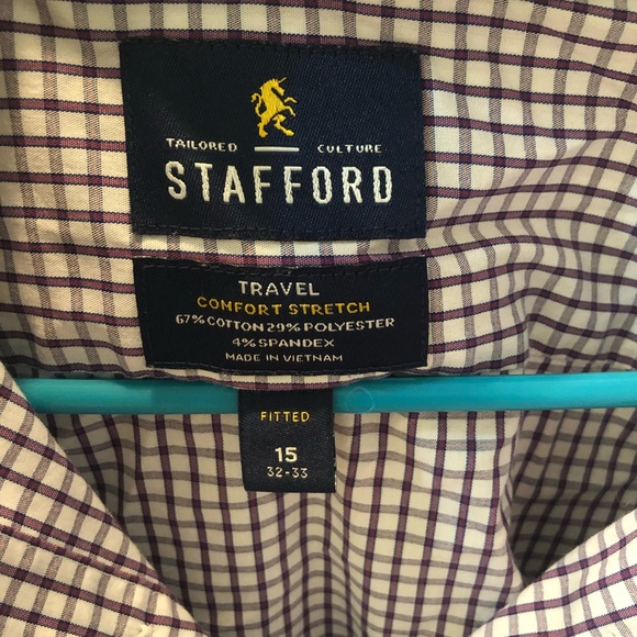 Stafford Purple striped button down - Picture 3 of 4